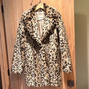 Abercrombie and Fitch Faux Leopard Print Coat - Women's Animal Print Jacket